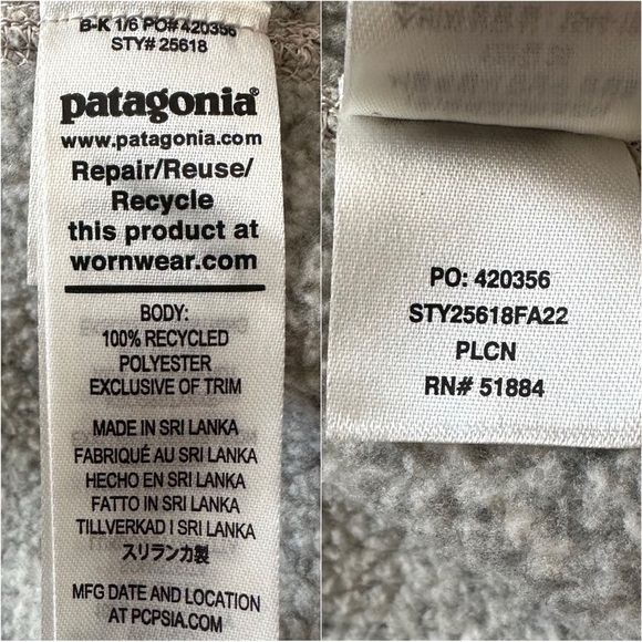 Patagonia Jacket Women's Better Sweater 1/4-Zip Fleece Pullover Pelican Sz S - Picture 9 of 12